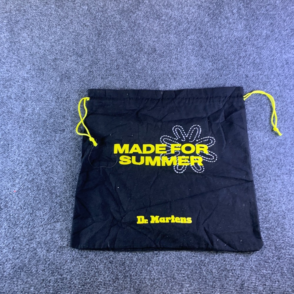 Dr. Martens Made For Summer Dust Bag Black Yellow Logo Drawstring Shopping Bag